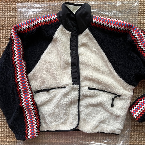 NEW Free People Hit The Slopes Printed Fleece Jacket - Picture 9 of 12